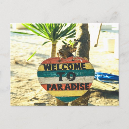 Welkom bij de Paradijs Beach Ocean Briefkaart (Voorkant)