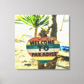 Welkom bij de Paradijs Beach Ocean Canvas Afdruk (Voorkant)