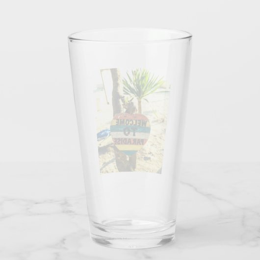 Welkom bij de Paradijs Beach Ocean Glas (Achterkant)