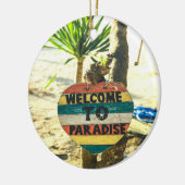 Welkom bij de Paradijs Beach Ocean Keramisch Ornament (Links)