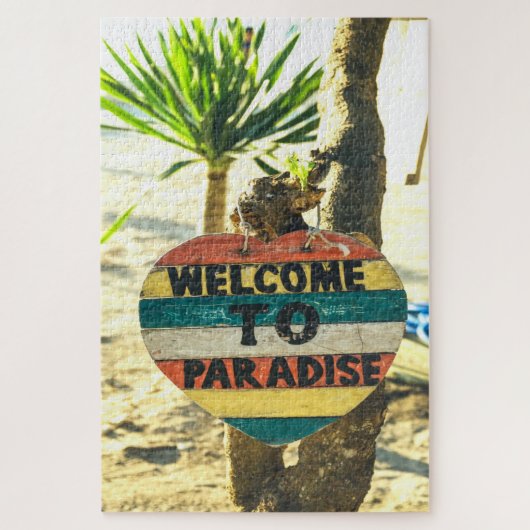 Welkom bij de Paradijs Beach Ocean Legpuzzel (Verticaal)