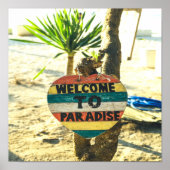 Welkom bij de Paradijs Beach Ocean Poster (Voorkant)
