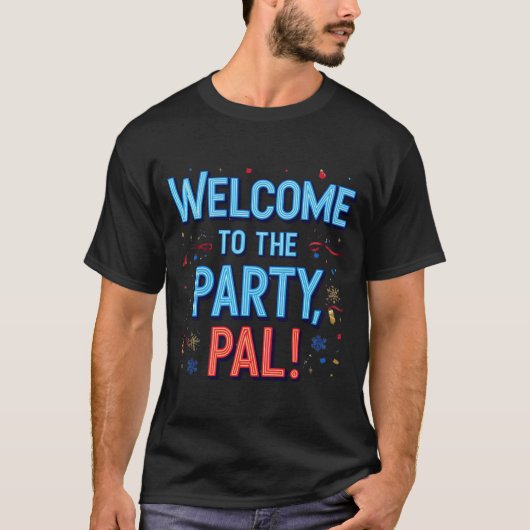 Welkom bij de Party Pal kerstmis zwart T-shirt (Voorkant)