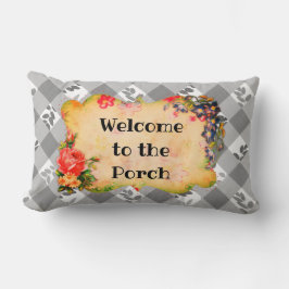 Welkom bij de Porch Grey Country Gingham Pillow Kussen