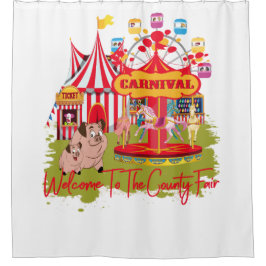 Welkom bij de provinciale beurs - carnaval douchegordijn