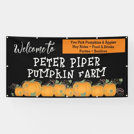 Welkom bij de Pumpkin Patch Pumpkin Banner voor (Horizontaal)