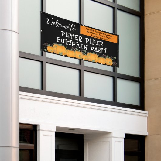 Welkom bij de Pumpkin Patch Pumpkin Banner voor (Buitenkant Gebouw)