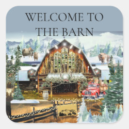 Welkom bij de schuur sticker Winter/Kerstmis
