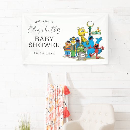 Welkom bij de Sesamstraat-feestelijke babyborrel Spandoek (Insitu)