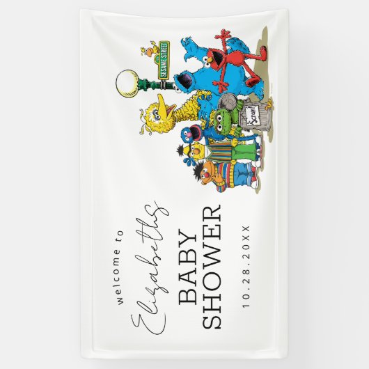 Welkom bij de Sesamstraat-feestelijke babyborrel Spandoek (Verticaal)