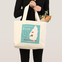 Welkom bij de sint-Lucia Destination Wedding Grote Tote Bag