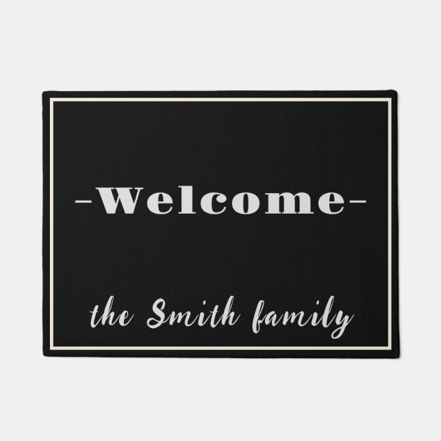 "Welkom bij de Smith Family" Gepersonaliseerde Deu Deurmat (Voorkant)