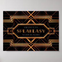 Welkom bij de Speakeasy Party Sign