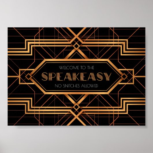 Welkom bij de Speakeasy Party Sign Poster (Voorkant)