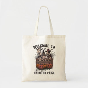 Welkom bij de spookachtige boerderijdieren Hallowe Tote Bag