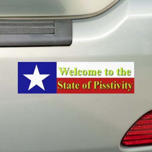 Welkom bij de staat van de pisstiviteit bumpersticker (Op auto)