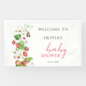 Welkom bij de Strawberry Baby Shower  Spandoek (Horizontaal)
