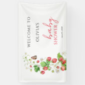Welkom bij de Strawberry Baby Shower  Spandoek (Verticaal)