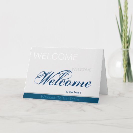 Welkom bij de teamgrijze blauwe kaart (Voorkant)