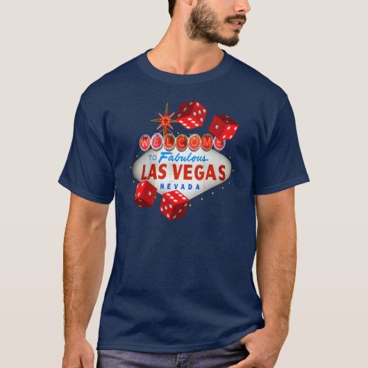 Welkom bij de Tee Shirt van Las Vegas Dice Player (Voorkant)
