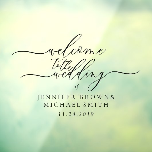 Welkom bij de trouw-handschrift raamsticker (Vel 3)