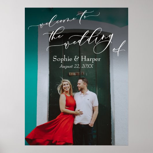 Welkom bij De Trouwfoto Muur Tekst Bord Poster (Voorkant)