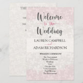 Welkom bij de Waterverf Blindenroze bruiloft (Voorkant / Achterkant)