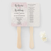 Welkom bij de Waterverf Blindenroze bruiloft Handwaaier (Voorkant en achterkant)