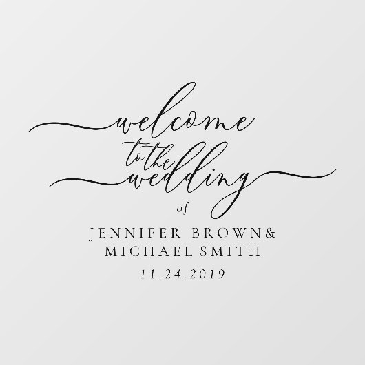 Welkom bij de Wedding signature Raamsticker (Vel)