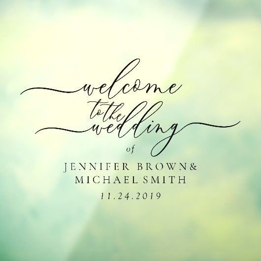 Welkom bij de Wedding signature Raamsticker (Vel 3)