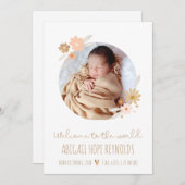 Welkom bij de Wereld Baby Geboorte Foto Aankondigi (Voorkant / Achterkant)