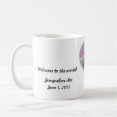 Welkom bij de Wereld Baby Meisje Rattle Customize Koffiemok (Links)