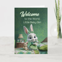 Welkom bij de Wereld Baby Meisje Schattig Konijn B