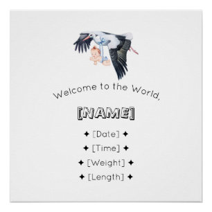 Welkom bij de Wereld Custom Name & Birth Stats Bab Perfect Poster