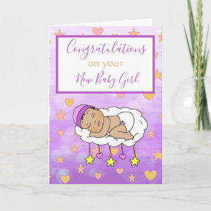 Welkom bij de Wereld Nieuwe Baby Girl Etnische Bab Kaart