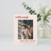 Welkom bij de Wereld | | Retro Boho Geboorte (Staand voorkant)