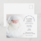 Welkom bij de Wereldfoto van de geboorte Briefkaart (Voorkant / Achterkant)