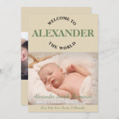 Welkom bij de Wereldfoto van de geboorte Kaart (Voorkant / Achterkant)