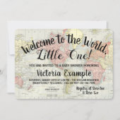 Welkom bij de Wereldkaart Baby Shower Kaart (Voorkant)