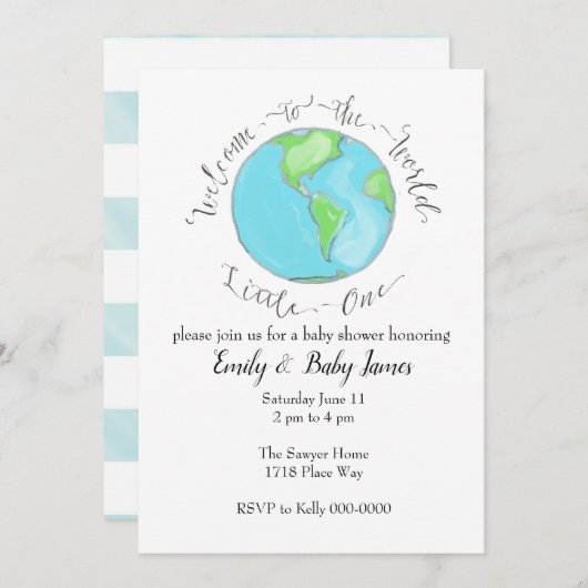 Welkom bij de Werelduitnodiging Kaart (Voorkant / Achterkant)