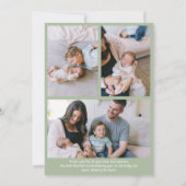 Welkom bij de Wereldwijze Groene Pasgeboren Baby G Aankondiging (Achterkant)