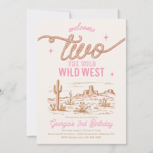 Welkom bij de Wild West Invitation Kaart (Voorkant)