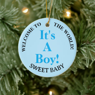Welkom bij de World Baby Boy Blue YEAR Keramisch Ornament