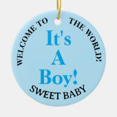 Welkom bij de World Baby Boy Blue YEAR Keramisch Ornament (Voorkant)