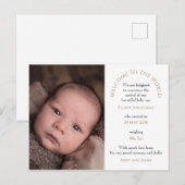 Welkom bij de World Baby Boy Fototypografie Briefkaart (Voorkant / Achterkant)