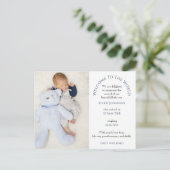 Welkom bij de World Baby Boy Photo Text White Briefkaart (Staand voorkant)