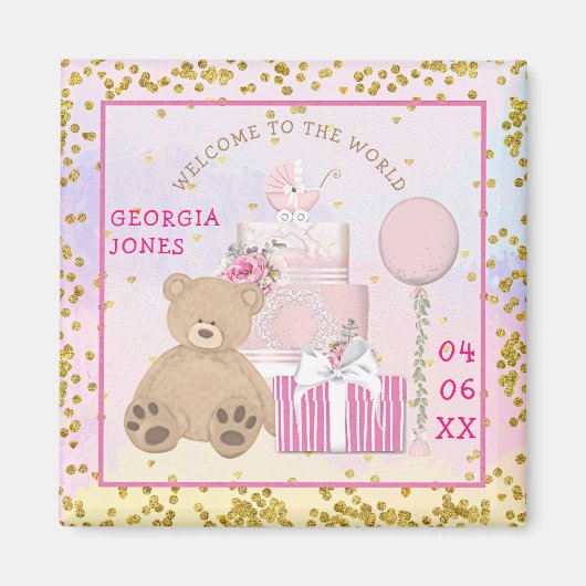 Welkom bij de World Baby Girl Name Date Magneet (Voorkant)