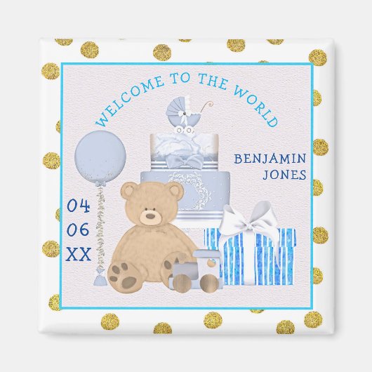 Welkom bij de World Baby Name Date Magneet (Voorkant)