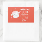 Welkom bij de World Little One schattig schapengez Rechthoekige Sticker (Tas)