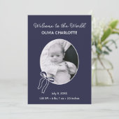 Welkom bij de World Navy Pasgeboren Foto Baby Gebo Aankondiging (Staand voorkant)